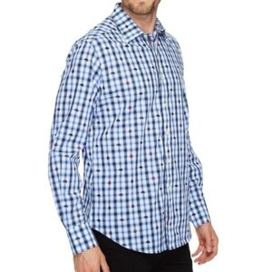 Robert Graham Catskills Plaid Bear Print Button Down Shirt Size Small Purple Top